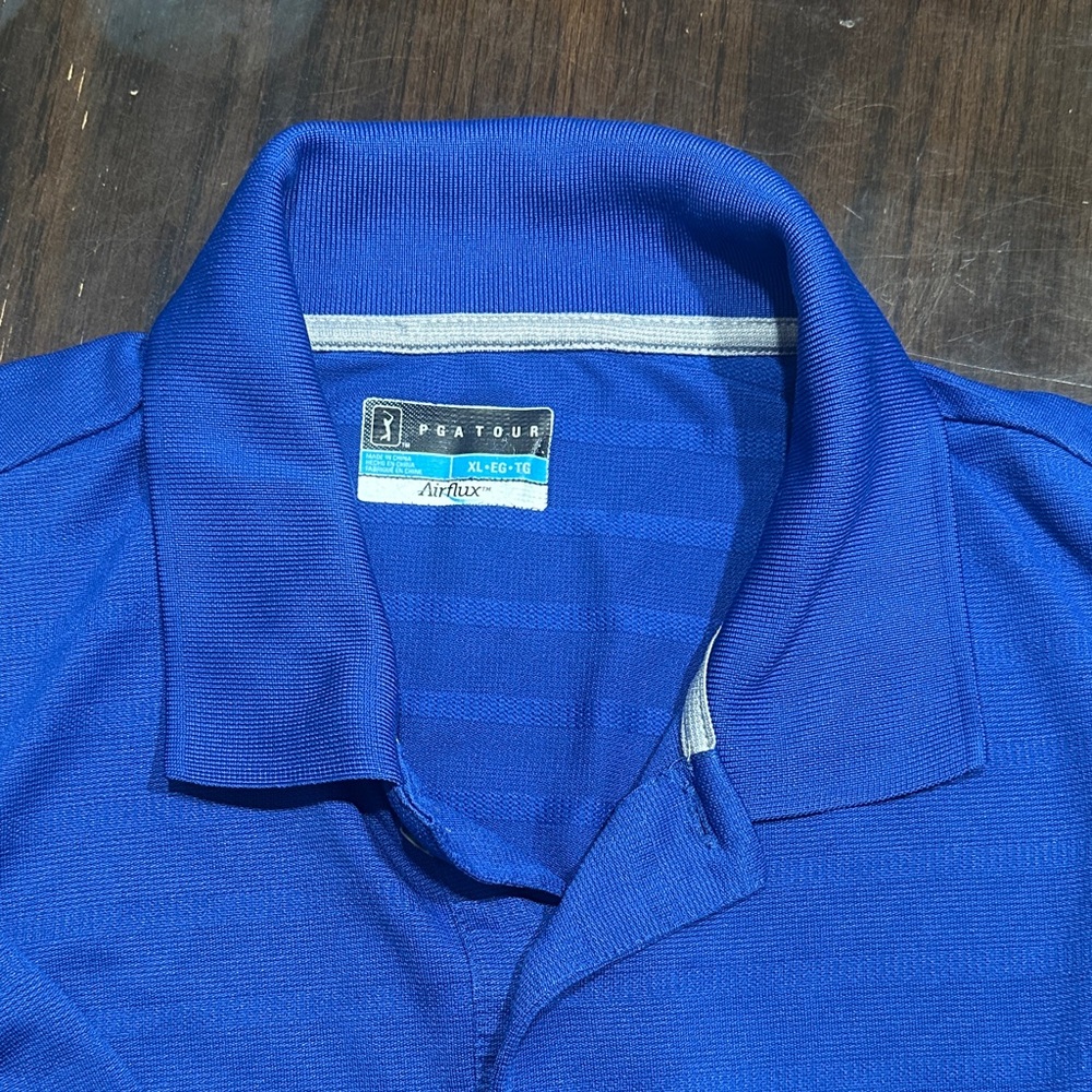 Size XL PGA Tour Men's Royal Blue Polo Shirt